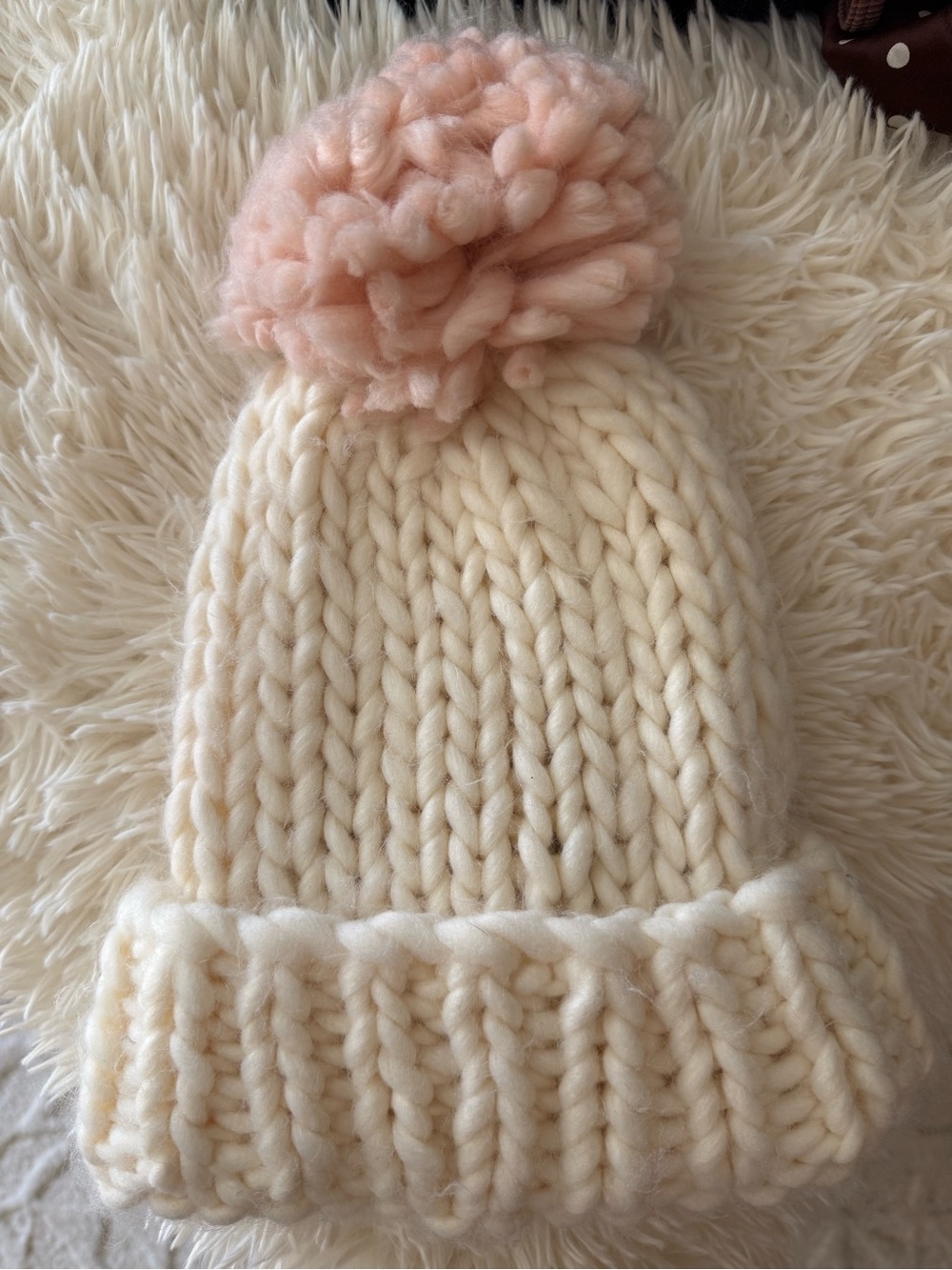 Anthropologie Knit Pom Pom Beanie